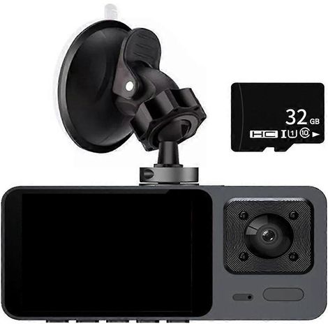 Dashcam mit Front- und Innenkamera, WLAN, 1080p-Videoaufnahme, 32-GB-Speicherkarte, 2-Zoll-Bildschirm, 170°-Weitwinkel, Nachtsicht, WDR und 24-Stunden-Parkmodus (1/5)