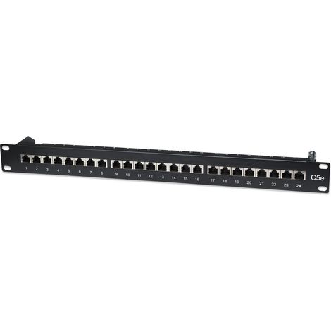 Pannello Patch di Permutazione STP Cat5e Nero 1U di Intellinet 513487 (1/4)