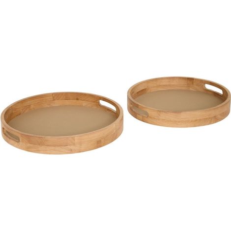 RUNDES TABLETT PU BONIE TAUPE X2 - Atmosphera créateur d'intérieur (1/3)