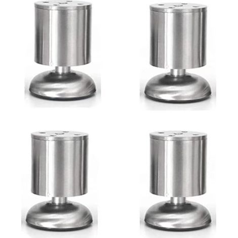 Juego de 4 patas ajustables de acero inoxidable para muebles, 8 cm (1/5)