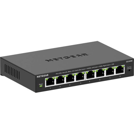 NETGEAR GS308E Gestito L2/L3 Gigabit Ethernet (10/100/1000) Nero (1/5)