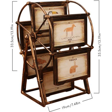Cadre Photo Familial Vintage Roue Panoramique Rotative Décor Maison Cadeau (1/5)