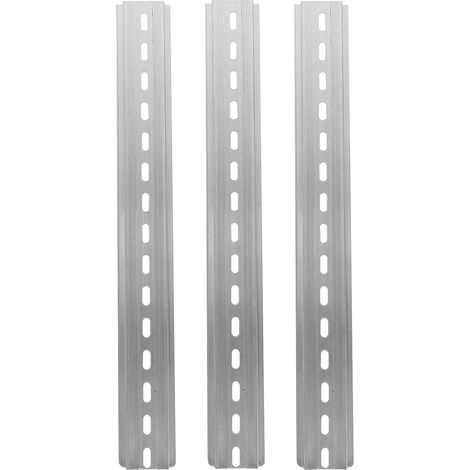 Rails Din Électriques en Aluminium Argenté, Largeur 35 MM, Distance des Trous 20 MM, Lot de 3, pour Coffrets Électriques Industriels (1/5)