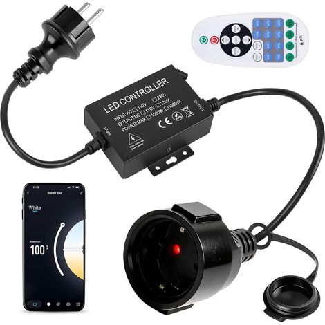 Guirlande lumineuse LED 1500 W avec télécommande, AC 220-240 V, prise variateur d'intensité pour barres lumineuses et lampes à intensité variable, WiFi + contrôle par application + télécommande à 23 (1/5)
