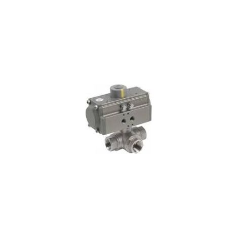 VALVULA ESFERA 2 PCS. ROSCA A-316 1/4" - ACTUADORES NEUMATICOS SIMPLE EFECTO - ATUSA