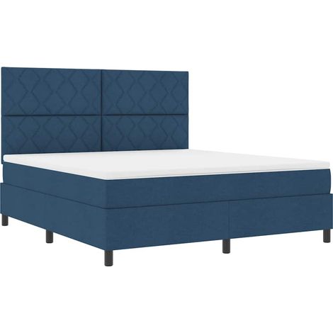 Cama tipo Box Spring con tiras LED Azul 180 x 200 cm tela vidaXL (1/5)
