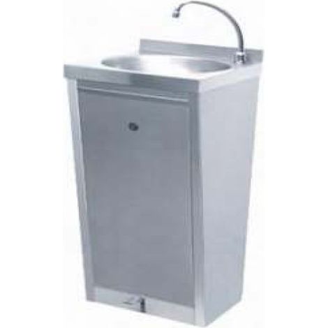 Lave Mains Inox sur Pied à Pédales Evier Rond avec Robinet