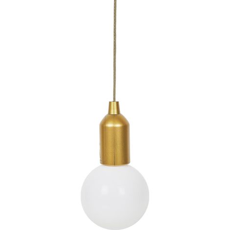 LÁMPARA COLGANTE Bombilla dorada L 110 cm pantalla lechosa (1/5)