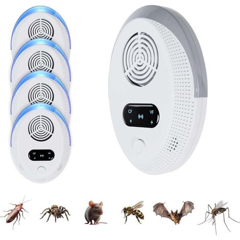 6pcs Ultrason Souris - Repulsif Souris - Repulsif Moustique - Anti Carfard- Anti Mouse - Ultrason pour Nuisible - Prise Anti Moustique – Anti Araignées - Répulsif Chauves-Souris (1/3)
