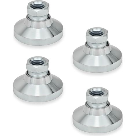 Ganter Norm elementi da piedi con filettatura femmina, 4 pezzi, colore: Argento, GN 343.1 – 32 della M8 di OS (1/3)