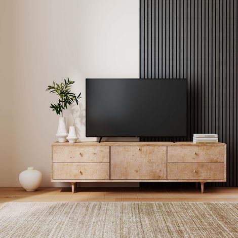 Panneaux décoratifs AICA, panneaux muraux en MDF imitation bois, lot de 2, 260 x 30 cm, chêne gris (1/5)