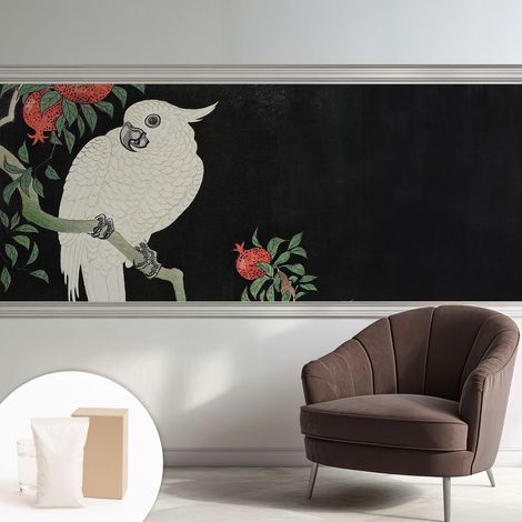 Papier peint intissé mural installation rapide du papier peint durable et résistante - Colle incluse gratuite Perroquet grenat 250x104 cm (1/5)