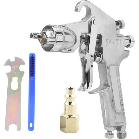 Kit de pistolets à peinture W-71 1.3mm, style américain, pour murs, voitures et portes – pulvérisateur à godet supérieur avec accessoires. (1/5)