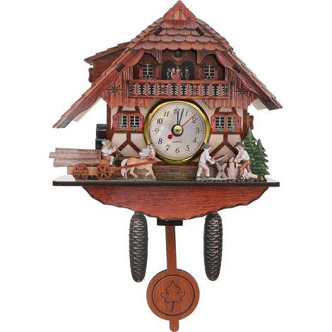 Wanduhr für den Innenbereich, Vintage-Stil, Dekoration – 22,9 x 12,8 cm – Braun (1/4)