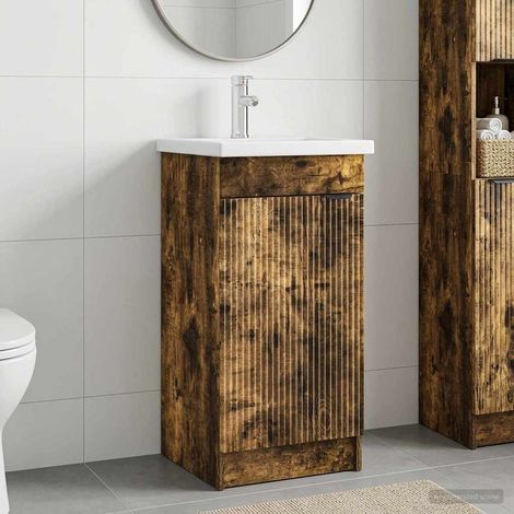 Vanidad de baño con lavabo Roble Ahumado 42 x 40 x 84,5 cm