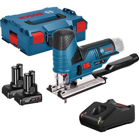 Bosch Scie sauteuse sans fil GST 12V-70 / 2x batteries 4,0 Ah + chargeur en L-Boxx