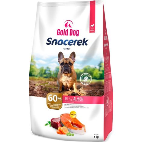 Croquettes Gold Dog Snocerek au bœuf et au saumon - 5 kg