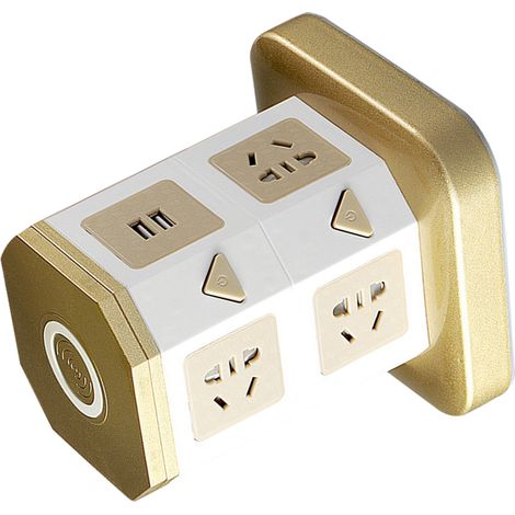 Station de charge tour verticale multiprise USB avec chargeur sans fil, 5 prises secteur 220V, prise AU, pour bureau et maison (1/5)