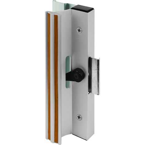 Poignée de porte coulissante en verre, style pince, montage en surface, aluminium, noir, 1 jeu (1/3)