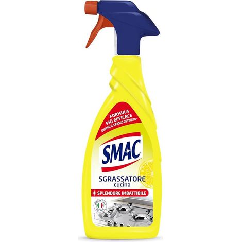 SMAC SGRASSATORE SPRAY CUCINA AL LIMONE MULTISUPERFICIE CON AZIONE SGRASSANTE E TECNOLOGIA ZERO ALONI 650 ML
