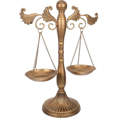 Vintage Iron Sculpture of Balance, Gold Jewelry Display Stand for Necklaces (1/5)