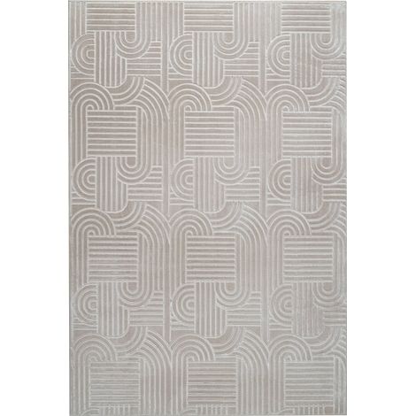 Tapis beige à motif relief 3D - 80 x 150 cm (1/5)