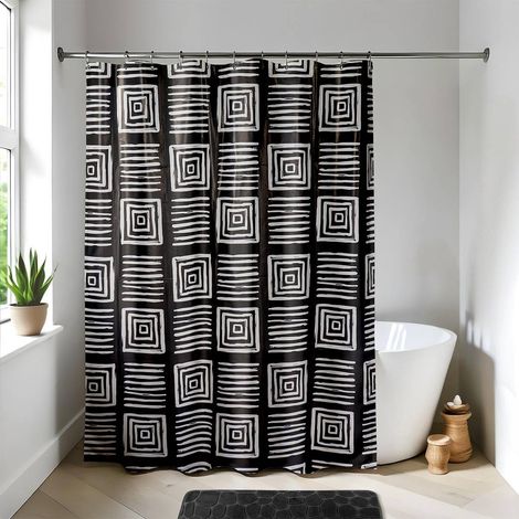 Tenda doccia peva 180x180 cm + 12 anelli bianchi - moussa - Tendance