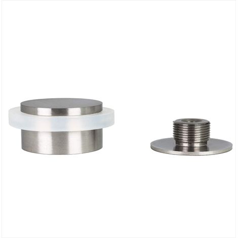 Butée De Porte Adhésive 45 x 20 mm Base filetée Caoutchouc Blanc Acier Inoxydabl Outils Vis Cheville De Fixation Compris Mod. I-203/35X19-B-DUAL-AM (1/5)