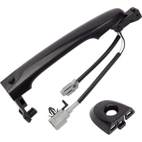 Poignée de porte extérieure avant gauche côté conducteur compatible avec Nissan Juke F15 2010-2022 Noir 80644-1FA5A 80644-3WC2A 80640-3WC2A