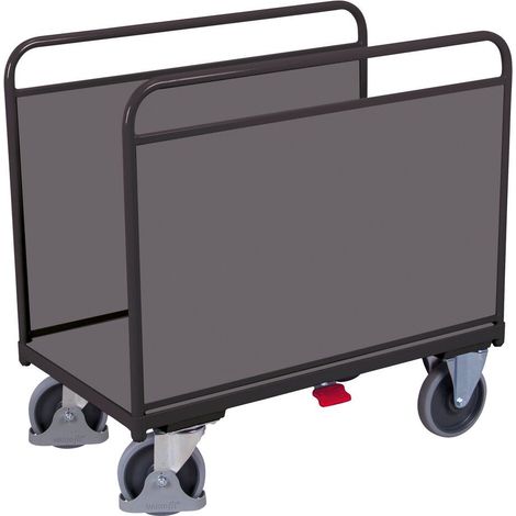 VARIOfit Seitenbügelwagen mit Längswänden aus Holz 1060x640mm Anthrazitgrau RAL 7016