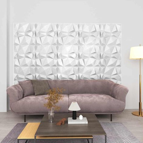 Wandpaneele 24 pcs Diamant Weiß 50 x 50 cm XPS Schaum