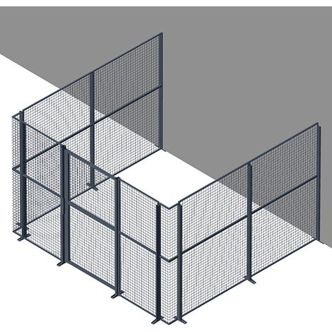 Matisère – Box grillagé sécurisé 3 faces avec porte battante 2200mm – Stockage 9m² pour machines sensibles – Visibilité et ventilation optimales
