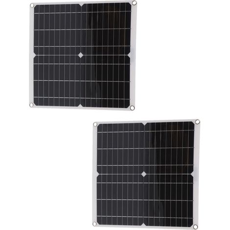 Kit de système photovoltaïque comprenant 2 panneaux solaires 20 V 25 W, un contrôleur de charge solaire 30 A et un câble. (1/5)