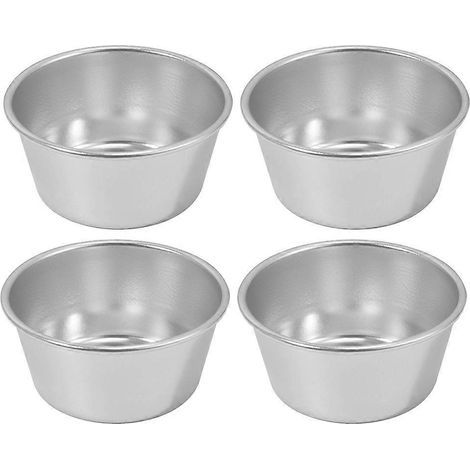 Lot de 4 moules à pudding multifonctions pour la maison, moules à muffins pratiques, accessoires de pâtisserie-6.70X6.70X3.20CM-Silver (1/4)