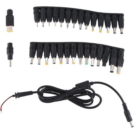 31-teiliges Laptop-Netzteilset mit DC-Anschluss, AC-Buchse und Ladegerät-Adapteranschlüssen für Laptops