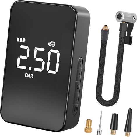 Bomba de aire para coche 3 en 1, inflador eléctrico portátil para neumáticos de coche, con pantalla digital, luz LED, batería externa y función de preajuste de presión para inflar neumáticos de coche (1/2)