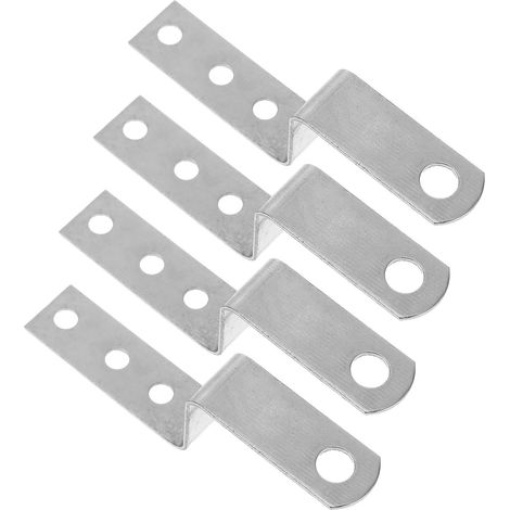 Lot de 4 Équerres D'angle en Fer Argenté Forme Z pour Meubles, Support Métallique Robuste, Installation Facile pour Étagères en Bois et Cadres Photo, Sécurité Renforcée à Domicile (1/5)