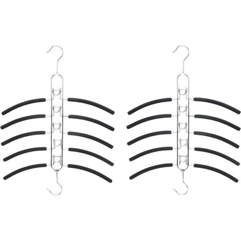 Cintre Multi-couches - 5 En 1 Amovible - Pour Chemise Pull Robe - Métal Antirouille Revêtement EVA - Lot De 2 (1/5)