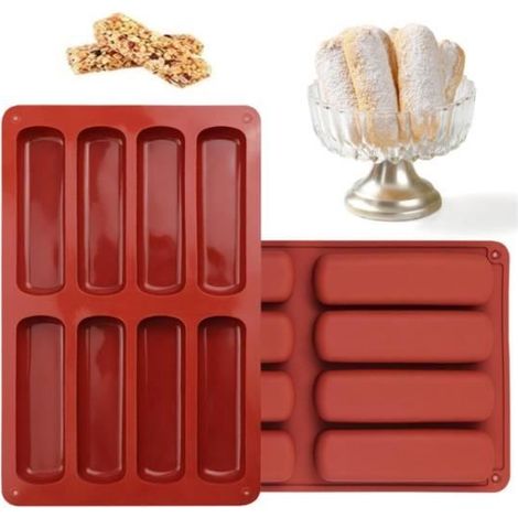 Moules à pâtisserie - Non spécifié - 2 Pièces - Silicone de qualité alimentaire - 8 Cavités - Anti-adhésif (1/4)