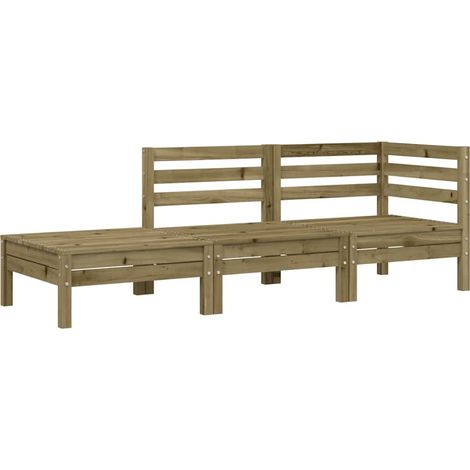 Maison Exclusive - Gartensofa 3-Sitzer Kiefernholz Imprägniert (1/5)