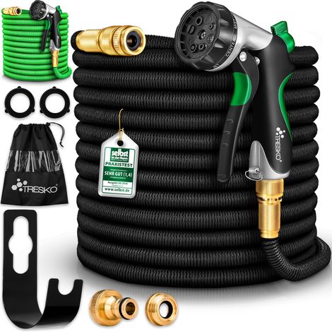 TRESKO® Premium Gartenschlauch Flexibler Wasserschlauch dehnbarer Flexischlauch Grün 30m