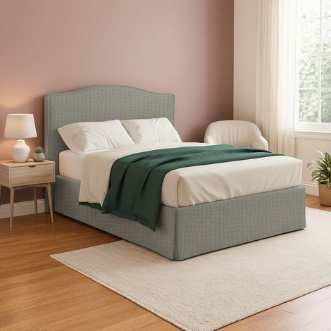 Letto Matrimoniale Morley, Sfoderabile, Contenitore Made in Italy, Grigio (1/5)