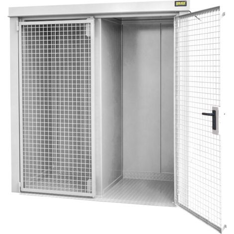 Bauer Südlohn Conteneur pour bouteilles de gaz GFC-B/W M1, peint, blanc grisâtre