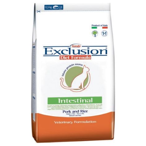 Exclusion Cat Intestinal Adult Maiale e Riso - Sacco 1,5 Kg - Cibo Secco Gatti (1/2)