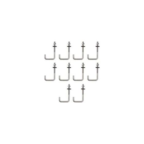 Bardusch-(10 pièces) Boulon d'ancrage de toit M6x25x100mm en acier inoxydable 304, crochet en J, crochet mural, crochets à tige longue avec écrou hexagonal, vis d'ancrage pour béton