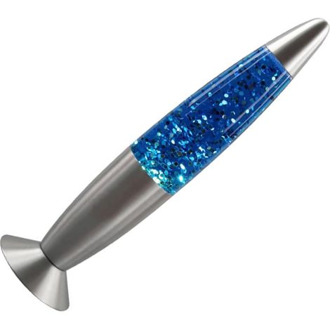 Veilleuse de chevet Originale en Verre et Cire Liquide Bleu (1/5)