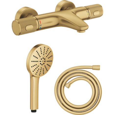 Mitigeur bain douche thermostatique GROHE Precision Feel + Douchette Vitalio Joy+ 120 + Flexible 175 cm Cool Sunrise (1/4)
