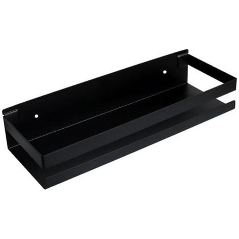 Étagère Étagère Douche Étagère Murale Salle de Bain Support Noir 20cm Rangement Acier Inoxydable (1/5)