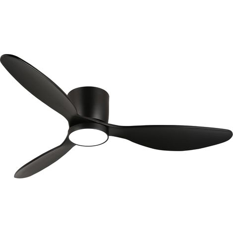 Ventilateur de plafond 132 cm noir avec télécommande et lumière  Moteur DC réversible, Minuterie programmable, Silencieux, Montage encastré (1/5)
