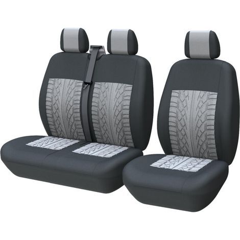 Housse de coussin de siège 1 + 2 places pour voiture et camion, compatible avec Ford Transit, Opel Vivaro, Renault, Berlingo, Toyota Hiace,France,B (1/5)